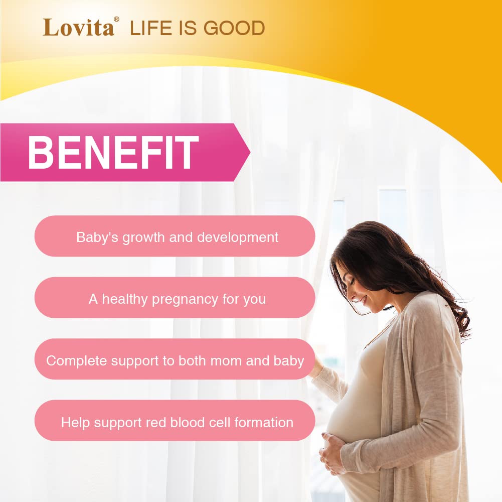 LOVITA Prenatal Vitamins Iron 27 mg - 180 Vegetarian Tablets - image 4