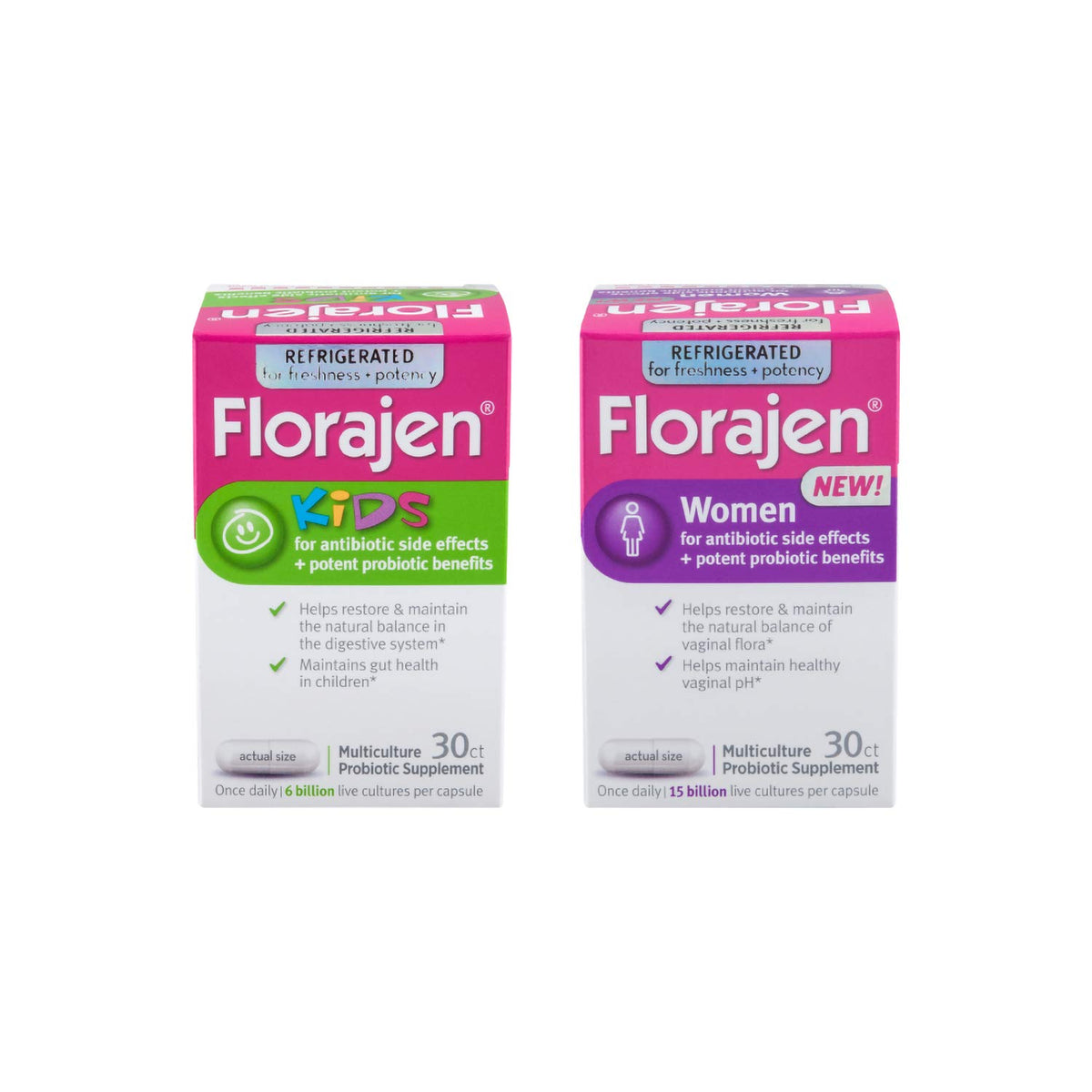 Florajen Kids & Women Refrigerated Probiotics - 60 Capsules