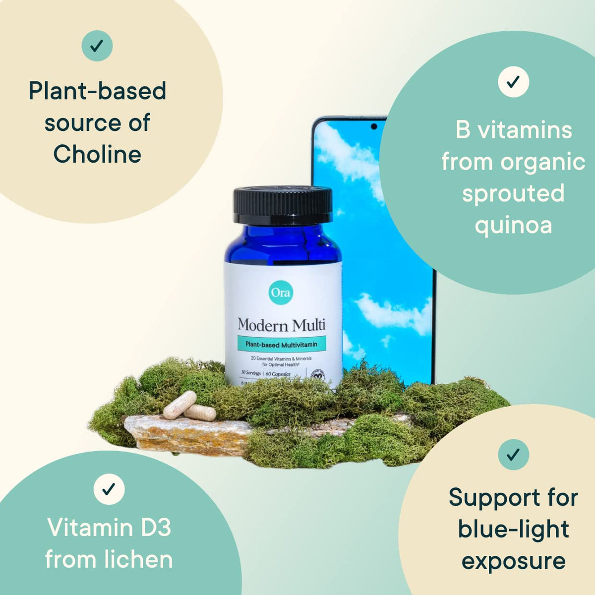 Ora Organic Plant Based Multivitamin for Women and Men - 60 Capsules - image 4