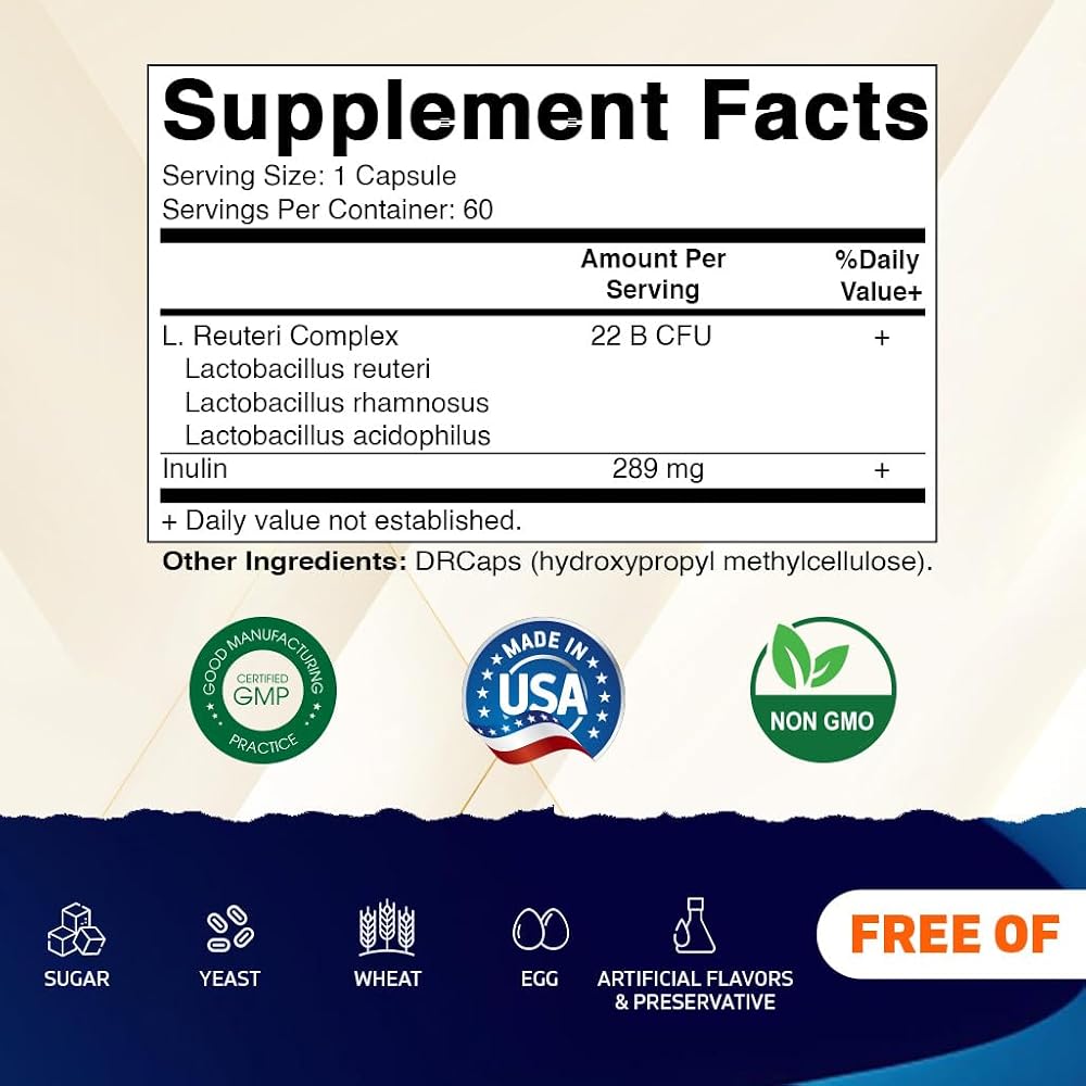 Vitamatic Lactobacillus Reuteri Complex 22 Billion CFU - 60 Capsules - image 2