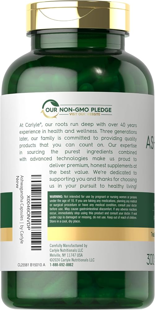 Carlyle Ashwagandha Supplement - 300 Capsules - image 3