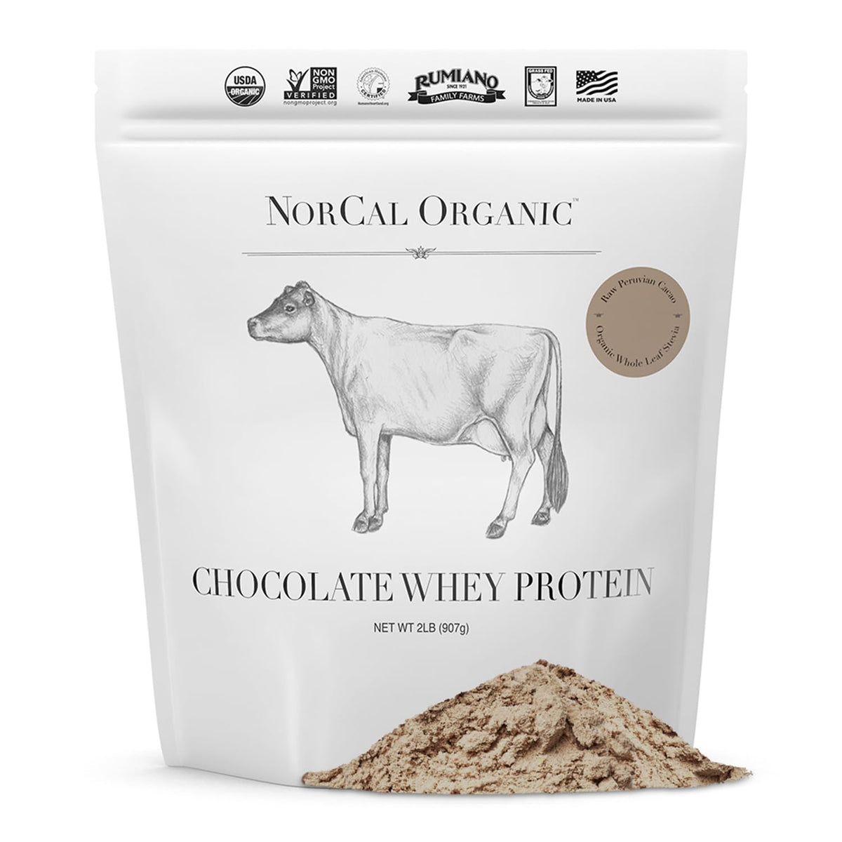 NorCal Organic Natural Grass Fed Whey Protein Powder