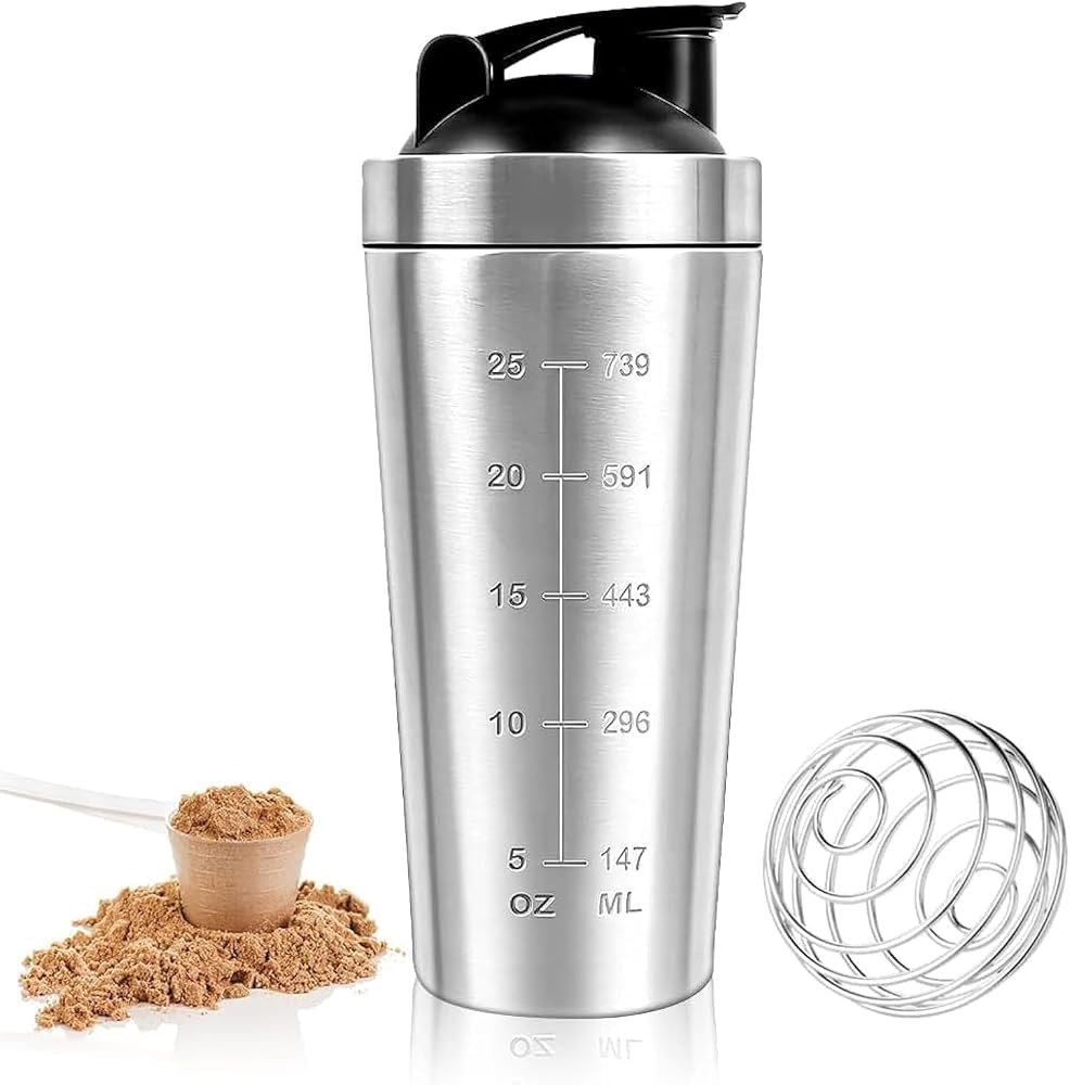 Rppiup Stainless Steel Protein Shaker Bottle 750ml - 1 Count