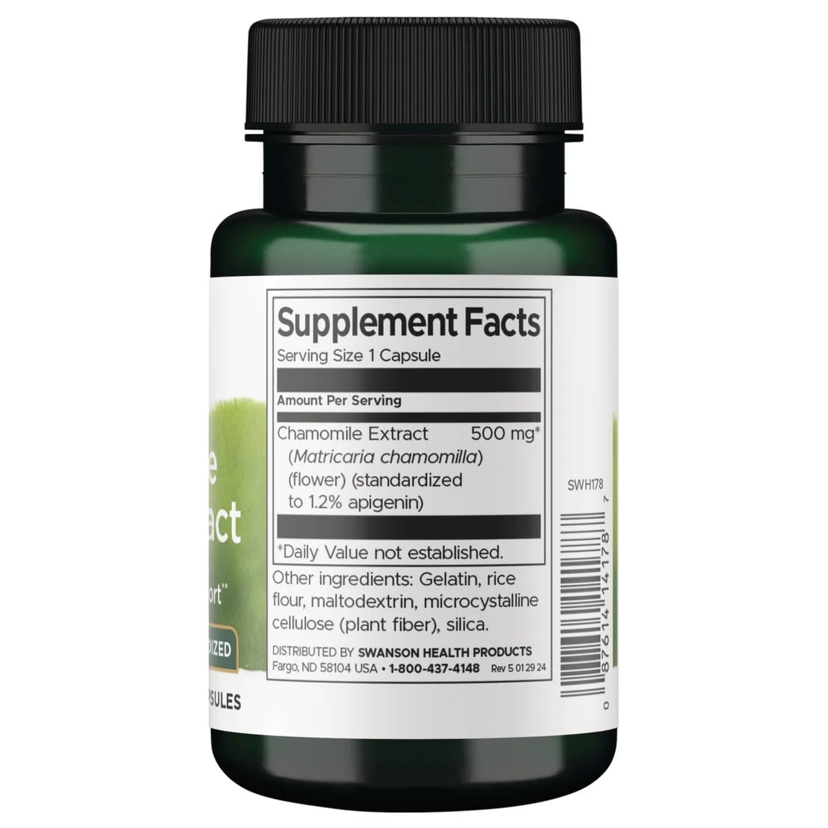 Swanson Chamomile Flower Extract for Relaxation 500 mg - 120 Capsules - image 2