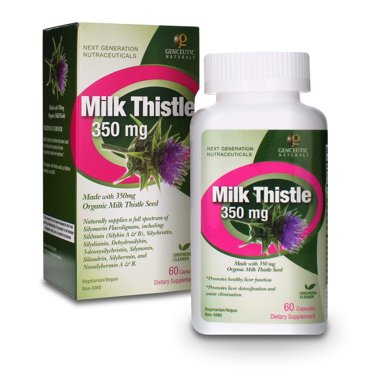 Genceutic Naturals Milk Thistle Organic 350 mg - 60 Capsules