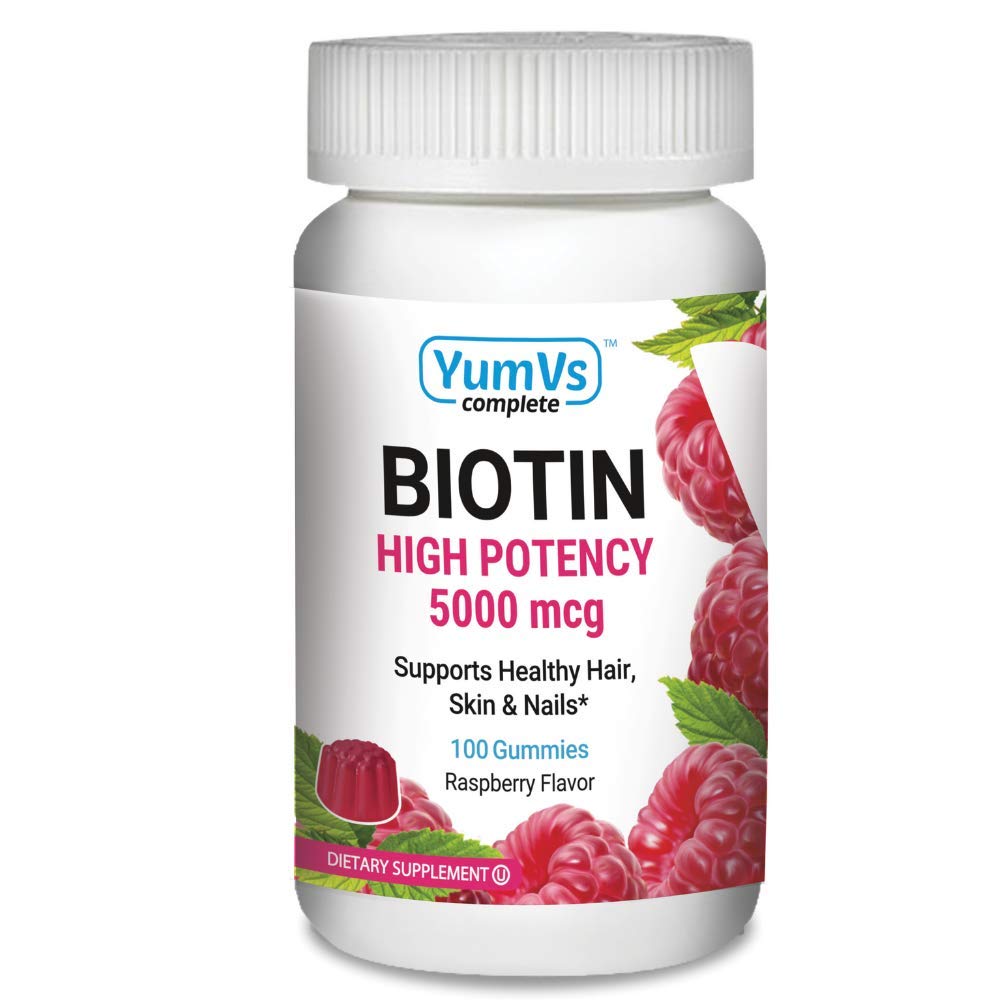 YUM-V'S Biotin Gummies 5,000 mcg Raspberry - 100 Count