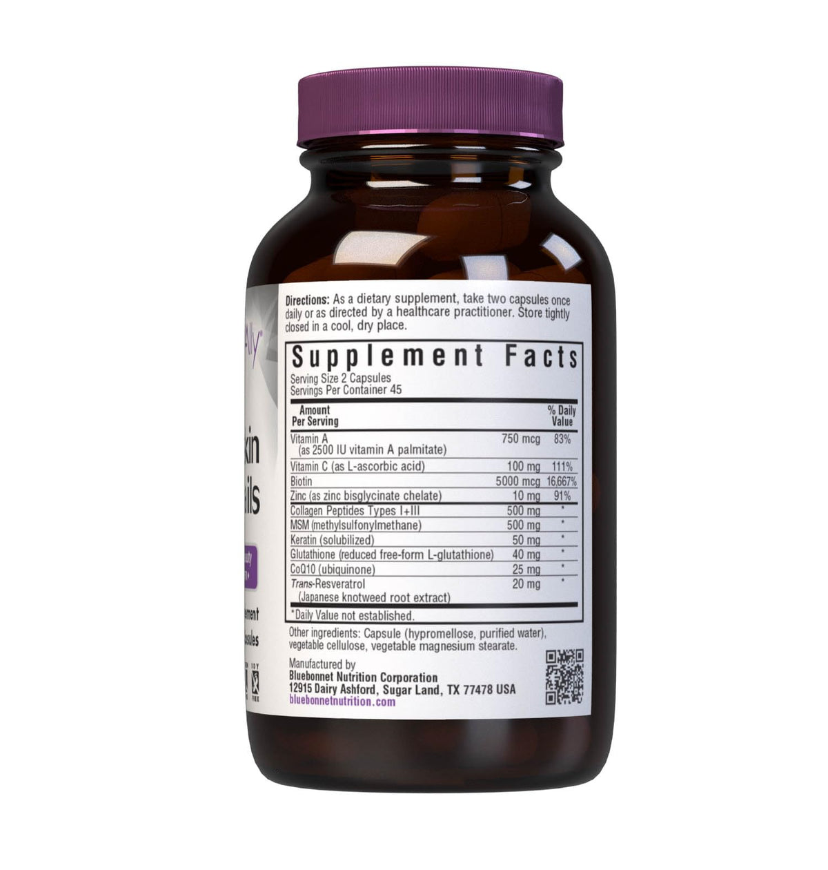 BlueBonnet Beautiful Ally Hair, Skin & Nails Collagen - 90 Capsules - image 2