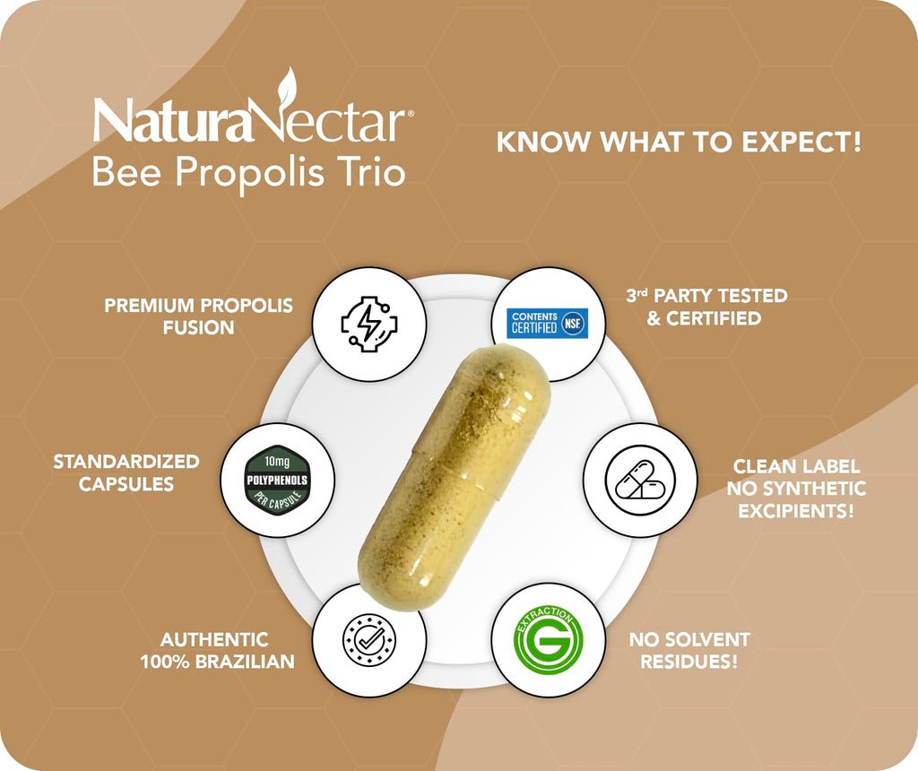 NaturaNectar Bee Propolis Trio Capsules - 60 Capsules - image 7