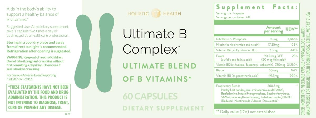 Holistic Health Ultimate B Complex - 60 Capsules - image 4
