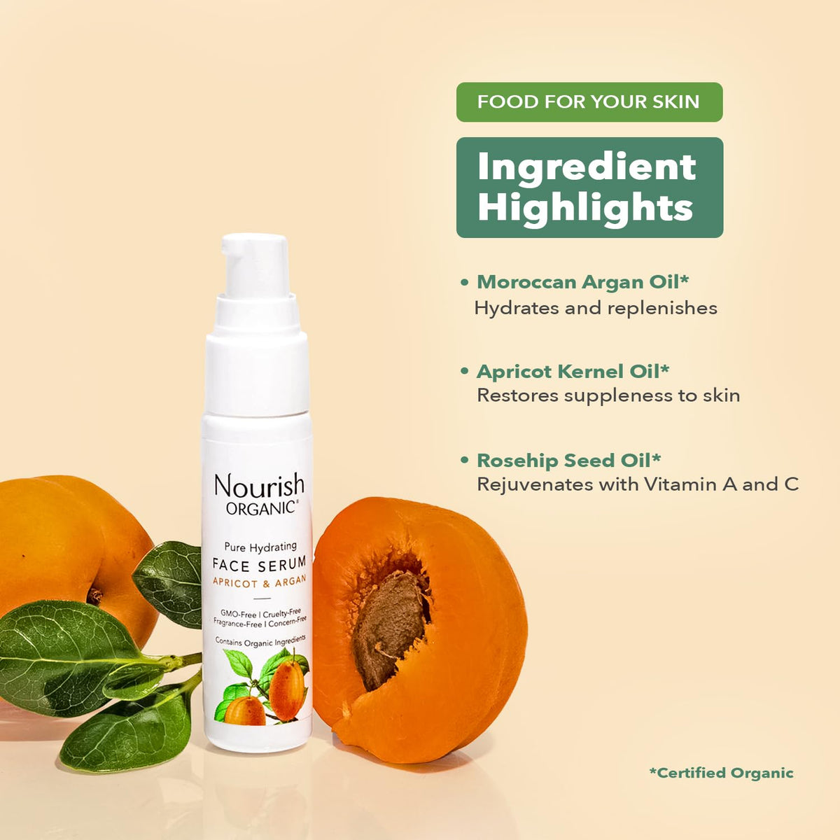 Nourish Organic Apricot & Argan Face Serum with Vitamin C - 0.7 Fl Oz - image 5