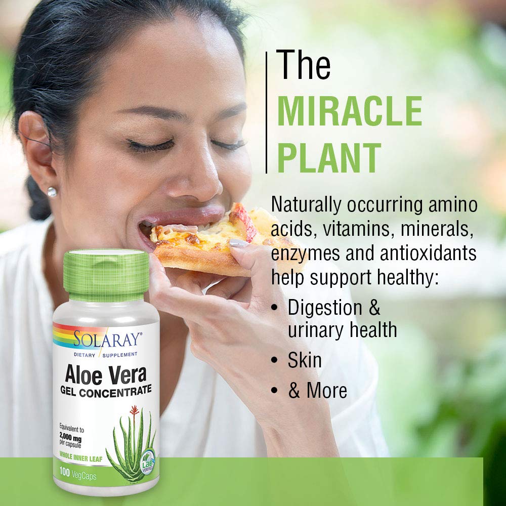 Solaray Aloe Vera Gel 2000mg - 100 Vegetarian Capsules - image 5