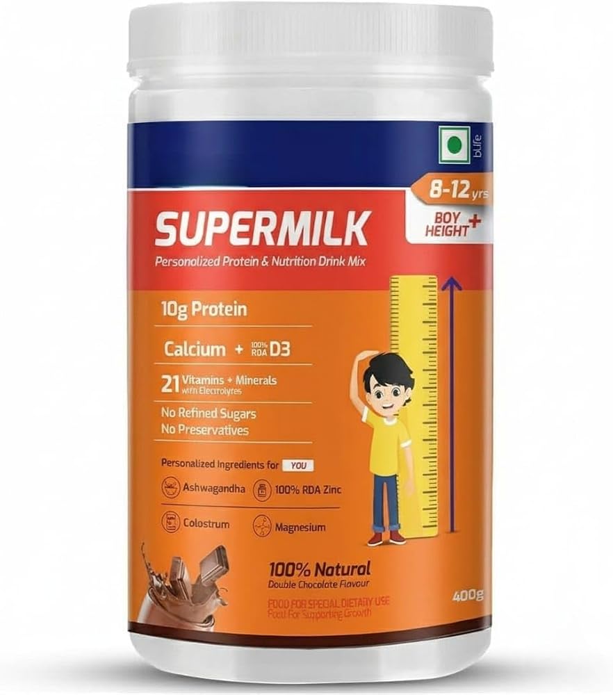 Generic Supermilk Height+ Whey Protein Powder for Boys 8-12Y - 400g