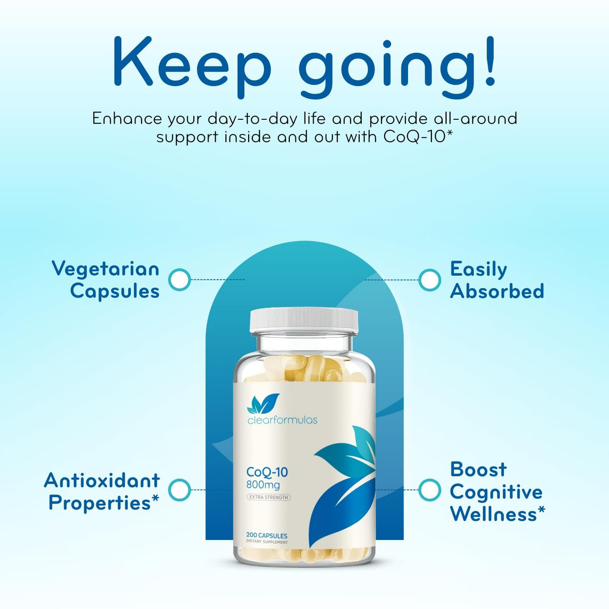 Clear Formulas CoQ10 800mg Ubiquinone Capsules - 200 Count - image 4