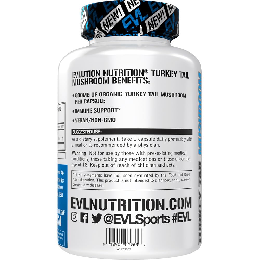 Evlution Nutrition Turkey Tail Mushroom 500mg - 60 Capsules - image 3