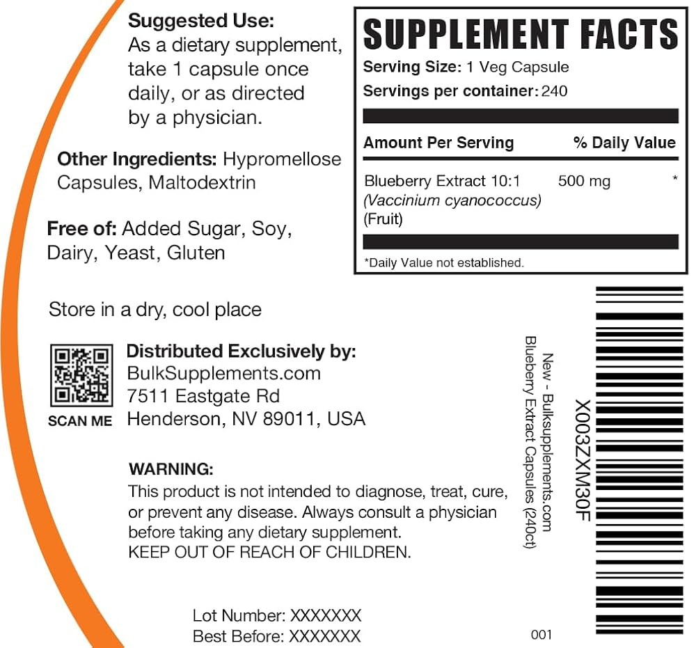 BulkSupplements Blueberry Extract Capsules - 240 Vegetarian Capsules - image 8