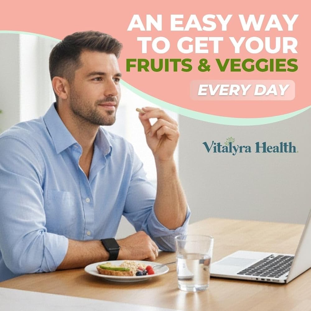 Vital Super Fruits & Veggies - Daily Superfood Capsules for Adults