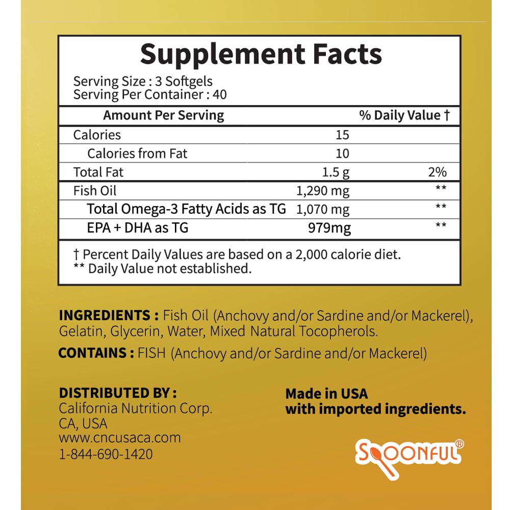 Spoonful Mini Omega 3 Fish Oil iFOS Certified - 120 Softgels - image 7