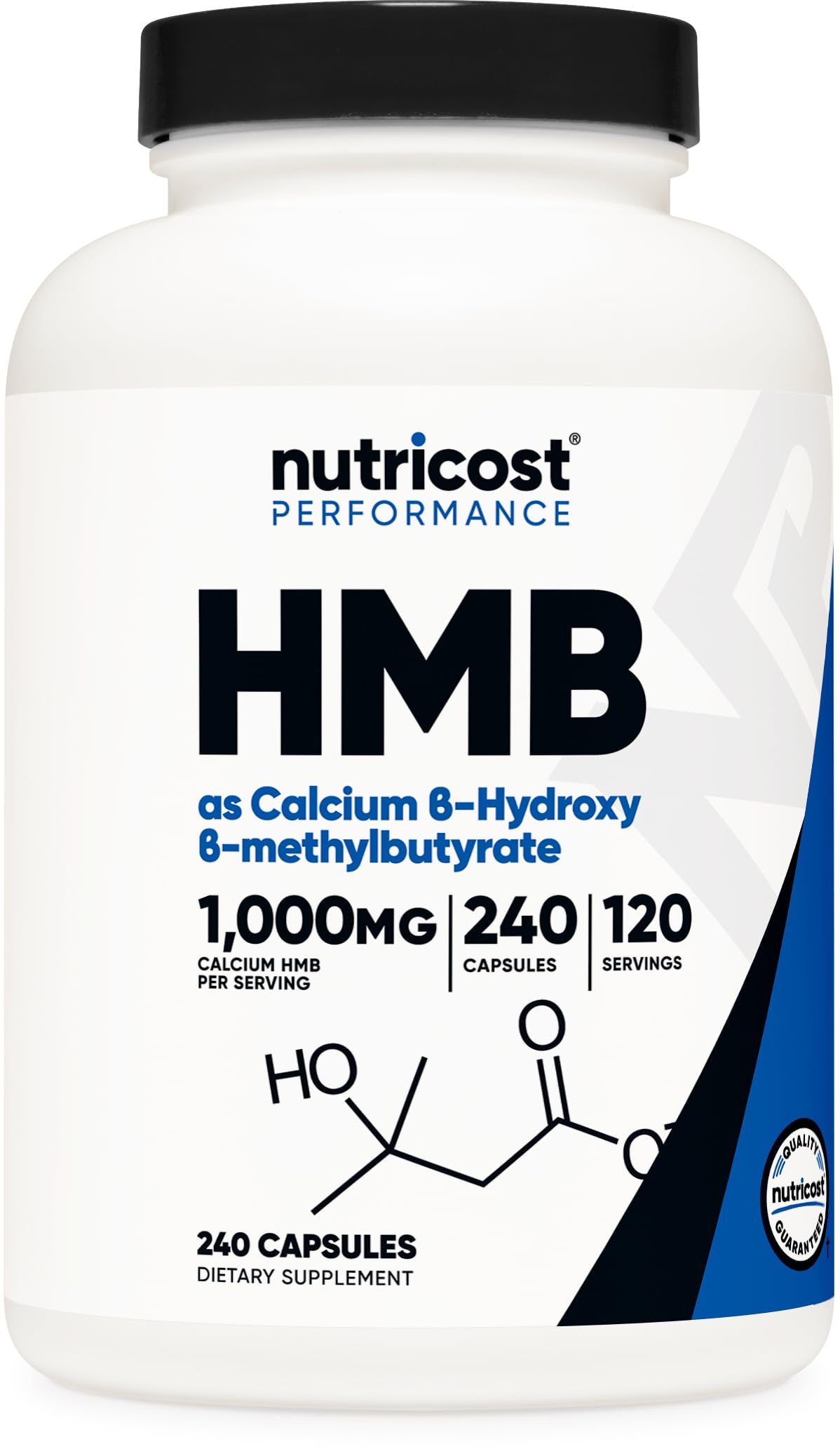 Nutricost HMB (Beta-Hydroxy Beta-Methylbutyric) 1000mg - Gluten Free