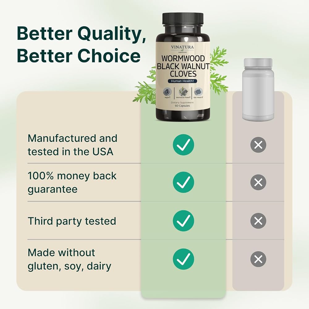 VINATURA Wormwood Black Walnut Clove Capsules - 60 Count - image 7