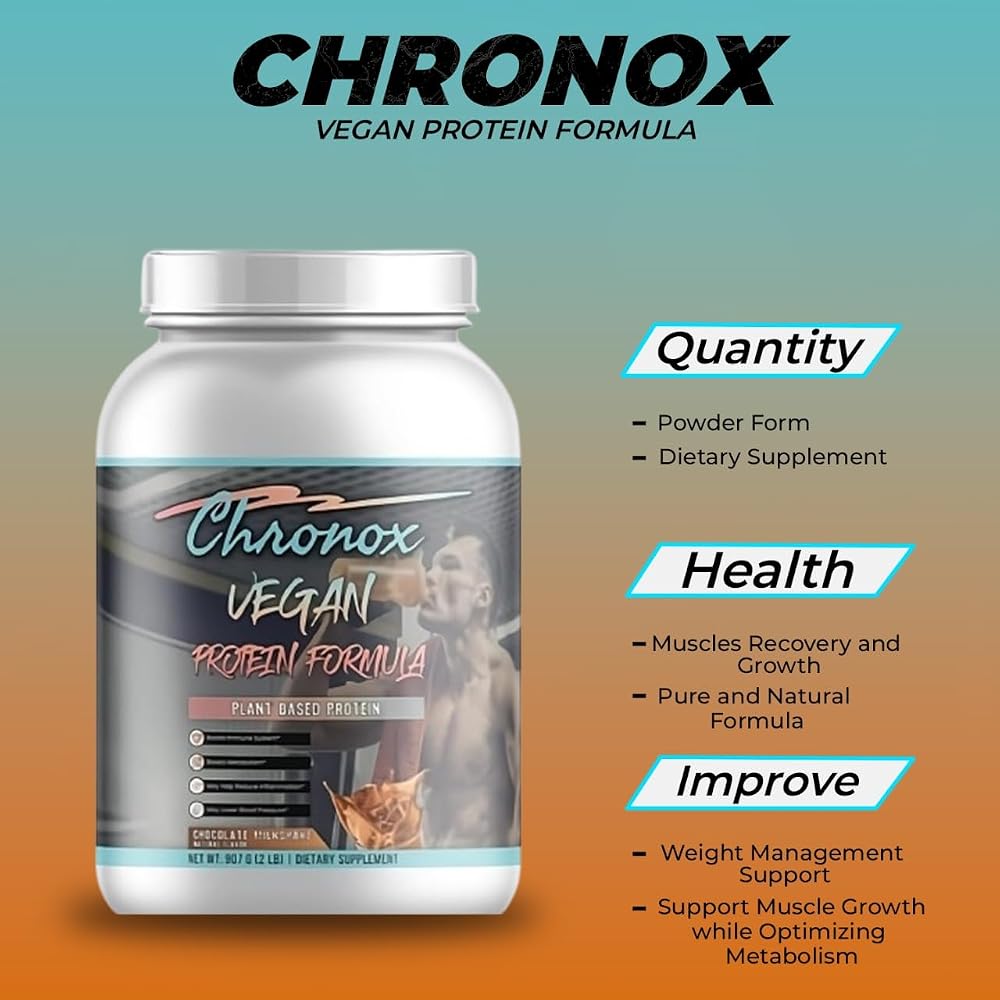 Chronox Vegan Protein Powder Chocolate Flavor - 2 LB - image 5