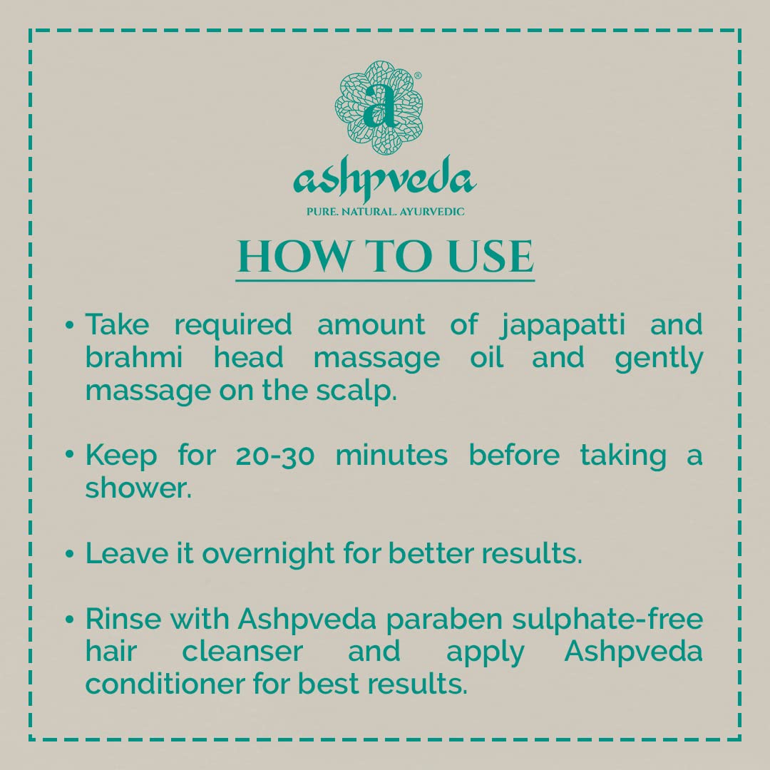 Ashpveda Japapatti & Brahmi Head Massage Oil - 30 ml - image 3