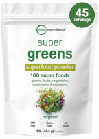 Micro Ingredients Super Greens Powder, 100 Superfoods - 1 lb