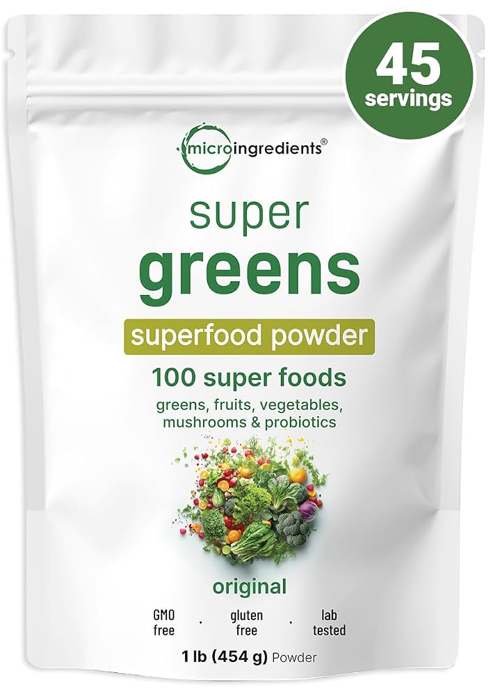 Micro Ingredients Super Greens Powder, 100 Superfoods - 1 lb