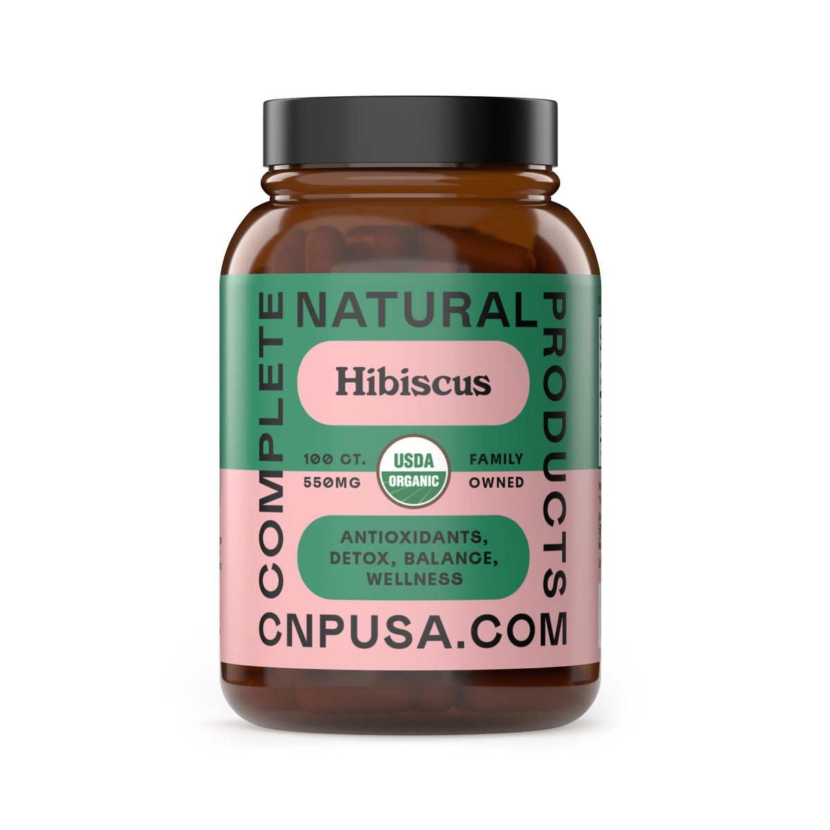 Complete Natural Products Organic Hibiscus Capsules 550mg - 100 Capsules