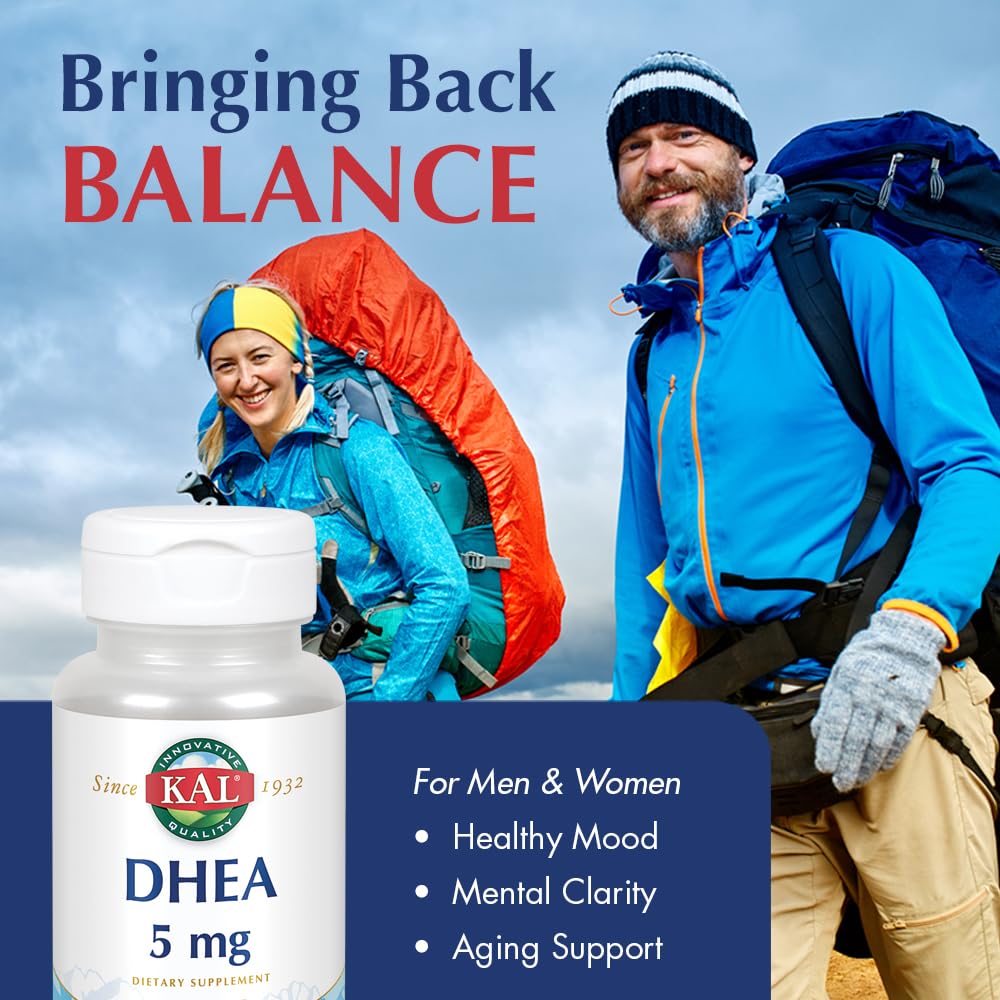 KAL DHEA 5mg Supplement for Women & Men - 60 Tablets - image 3