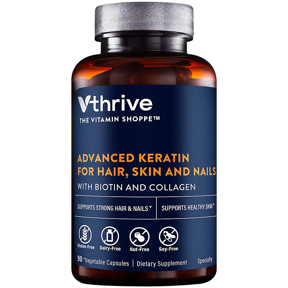 Vthrive Advanced Keratin for Hair, Skin & Nails - 90 Capsules