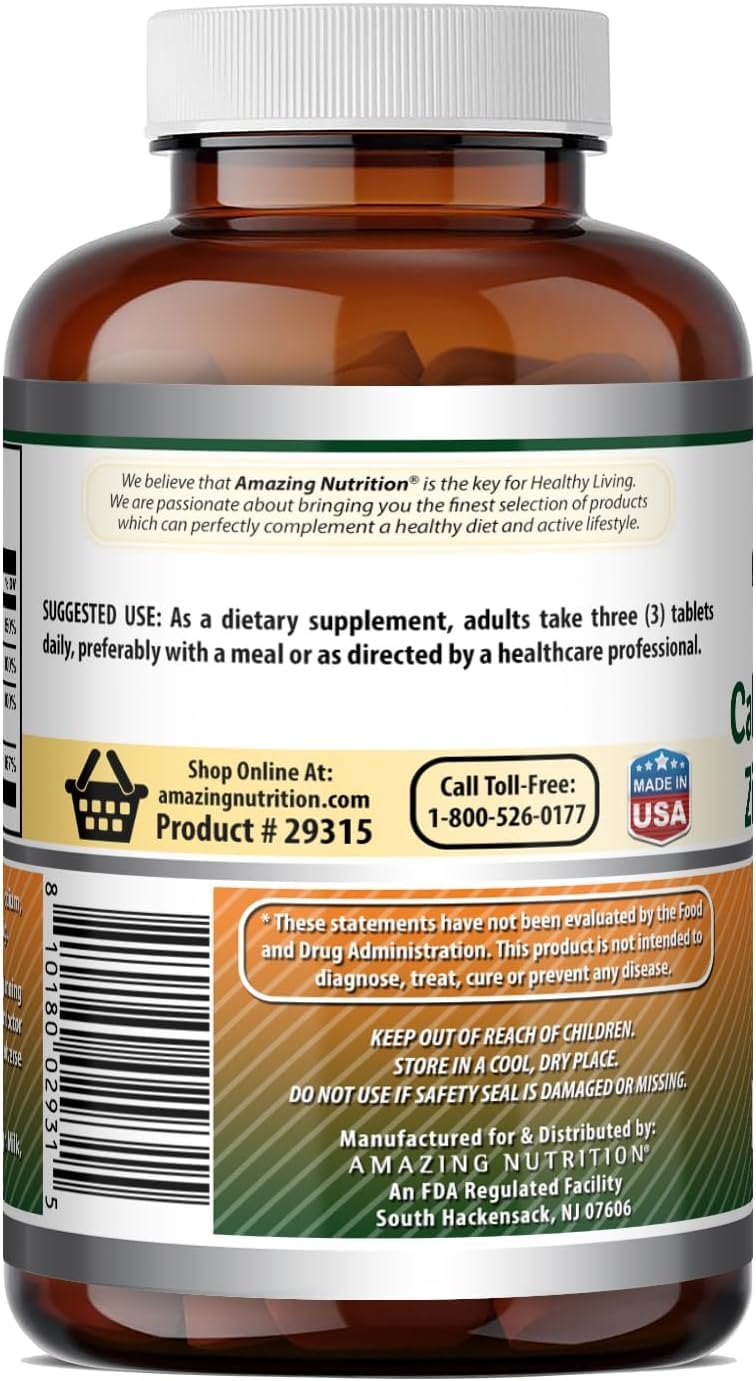 Amazing Formulas Calcium Magnesium Zinc with Vitamin D3 Supplement