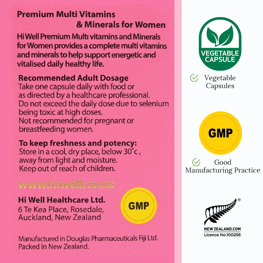 HI WELL Premium Multi Vitamins & Minerals for Women - 60 Capsules - image 6