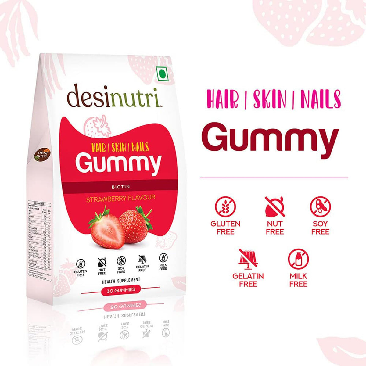 Desi Nutri Hair, Skin & Nail Gummies - 30 Gummies - image 4