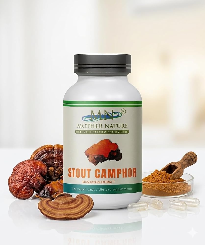 MN Mother Nature Stout Camphor Mushroom 1000mg - 120 Capsules
