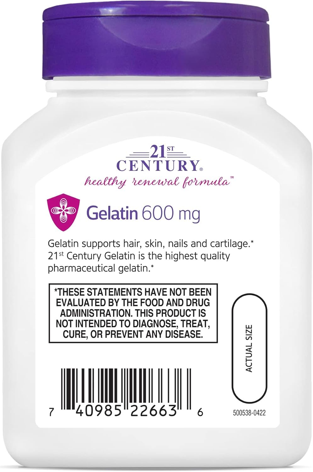 21st Century Gelatin 600 mg - 300 Capsules (Pack of 3) - image 2
