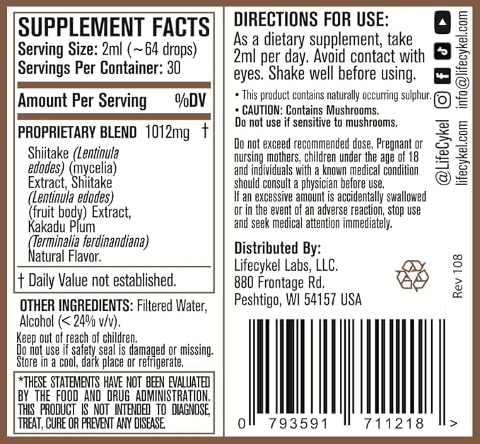 Life Cykel - Shiitake Mushroom Extract with Kakadu Plum - Advance