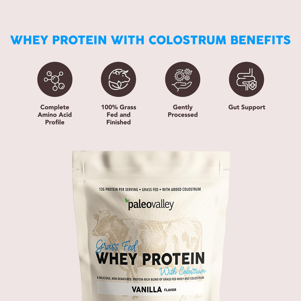 Paleovalley 100% Grassfed Whey Protein Powder with Colostrum