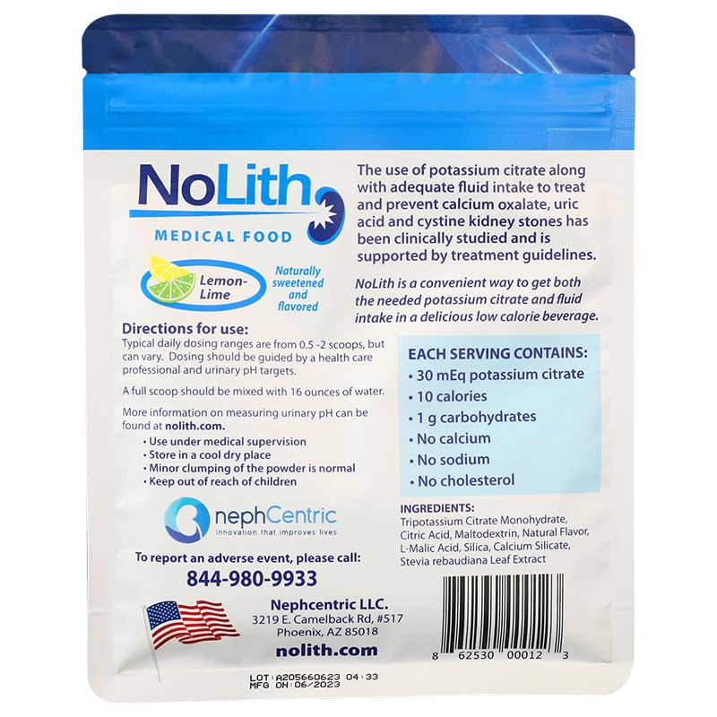 NEPHCENTRIC NoLith Potassium Citrate Powder Lemon-Lime - 30 Servings - image 2