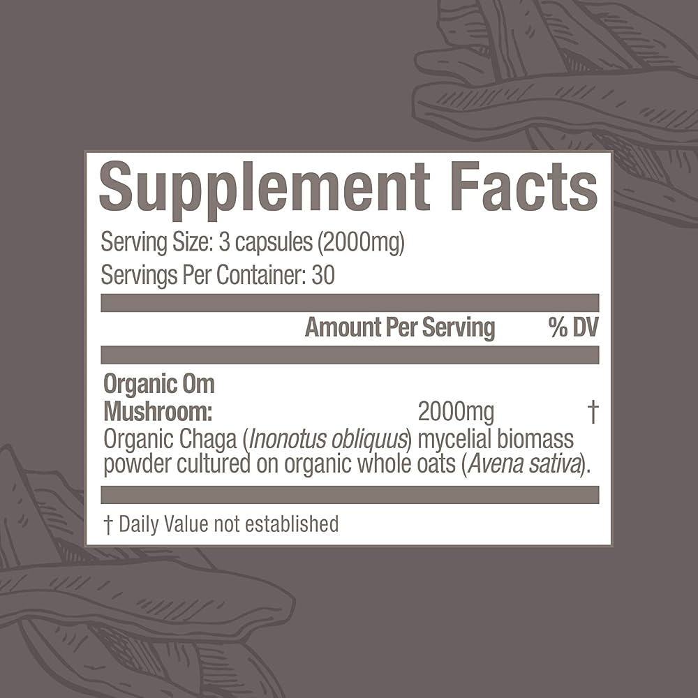 OM Mushroom Superfood Chaga Mushroom Capsules Immune Support - 90 Count - image 5