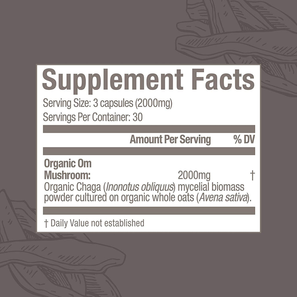 OM Mushroom Superfood Chaga Mushroom Capsules Immune Support - 90 Count - image 5