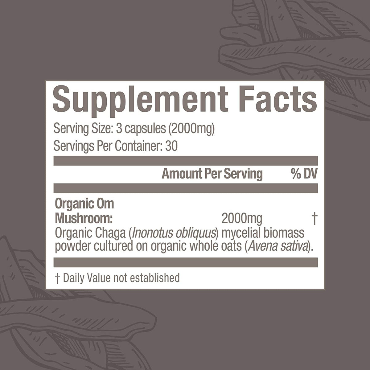 OM Mushroom Superfood Chaga Mushroom Capsules Immune Support - 90 Count - image 5
