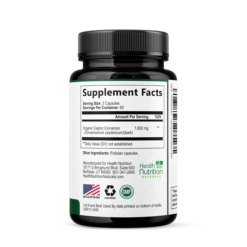 Health Nutrition Naturals Ceylon Cinnamon Capsules - 100% Extra - image 10