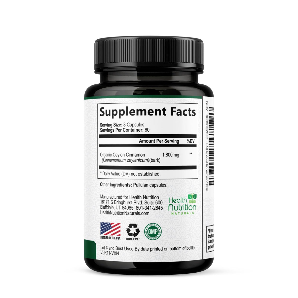 Health Nutrition Naturals Ceylon Cinnamon Capsules - 100% Extra