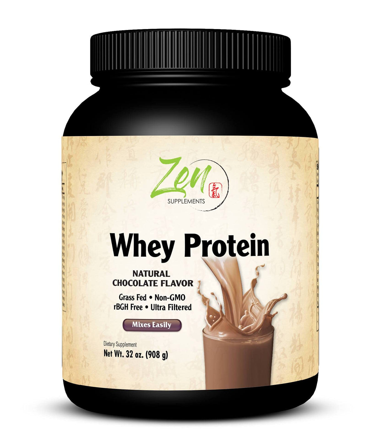 Zen Supplements Organic Grass Fed Whey Protein 19g - Chocolate Powder