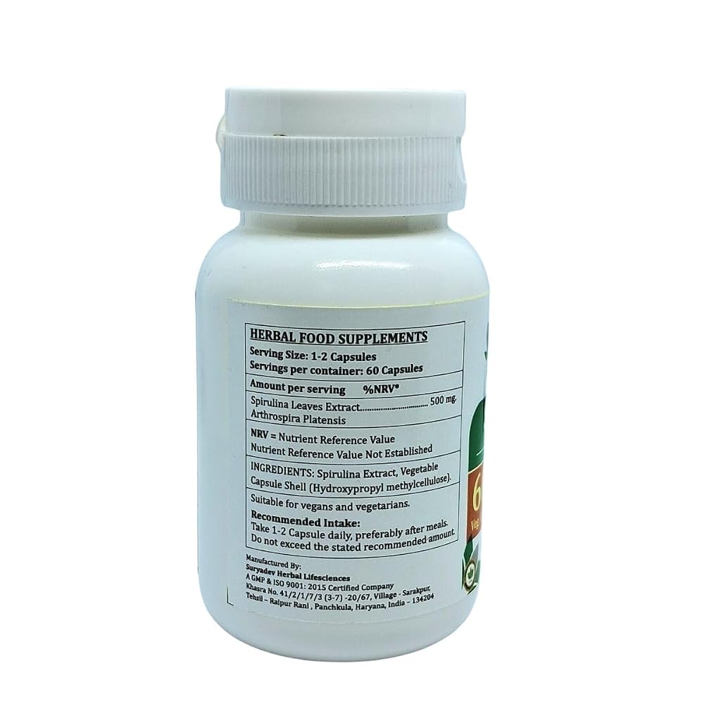 Satya Naturals Spirulina Forte Capsules 500 mg. 60 Veg. Capsule