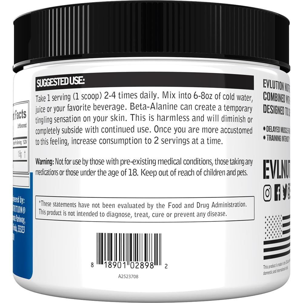 Evlution Beta-Alanine 1.6g Pre-Workout Powder - 125 Servings - image 4