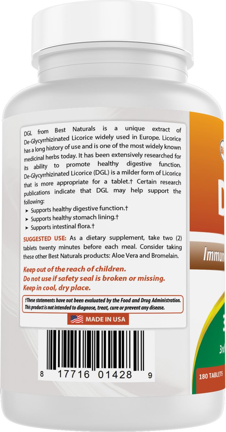 Best Naturals DGL Chewable 380 mg - 180 Tablets - image 7