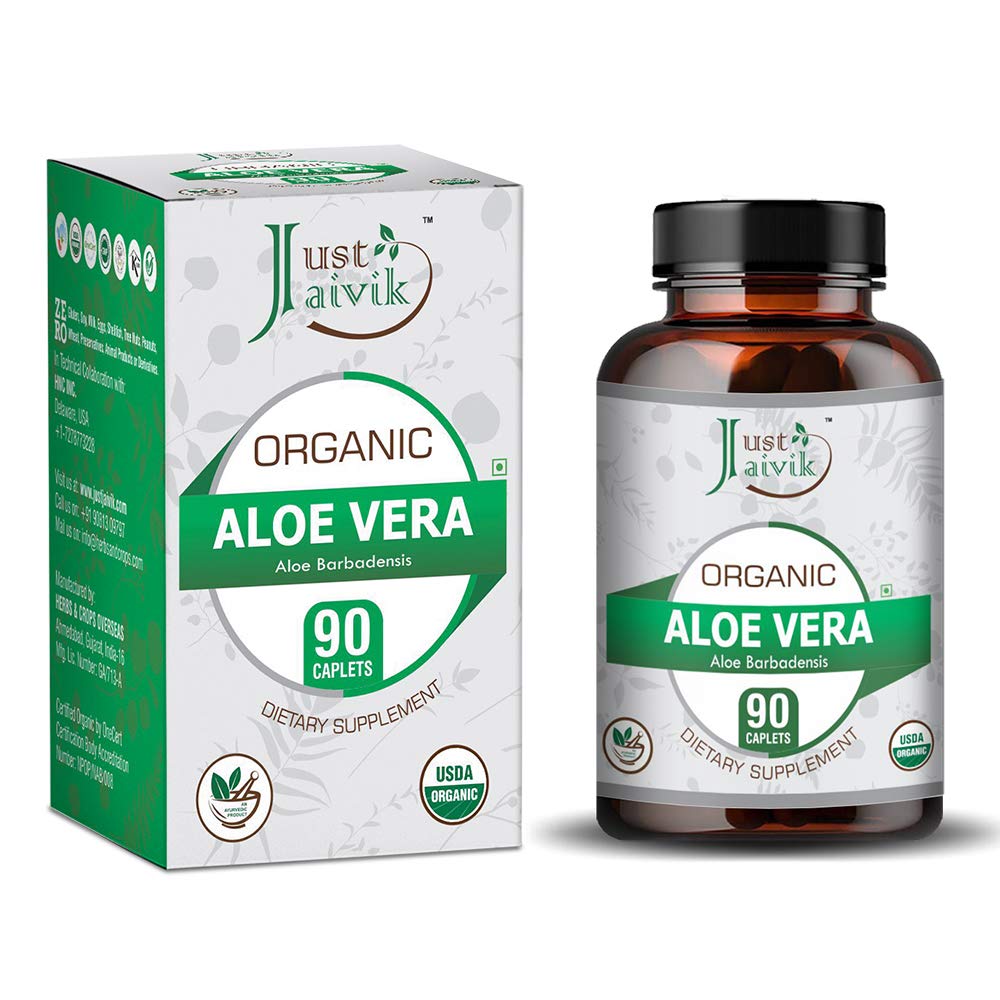 Just Jaivik Organic Aloe Vera Tablets 750 mg - 90 Tablets