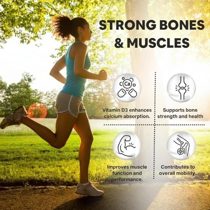 Vitamin D3 600 IU + Vitamin K2 MK-7 Bone & Muscle Support - 120 Tablets - image 5