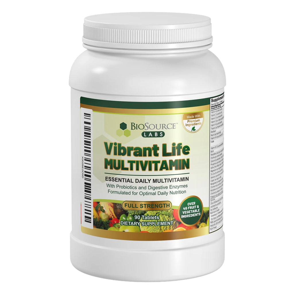 BioSource Labs Vibrant Life Multivitamin with Probiotics - 90 Tablets